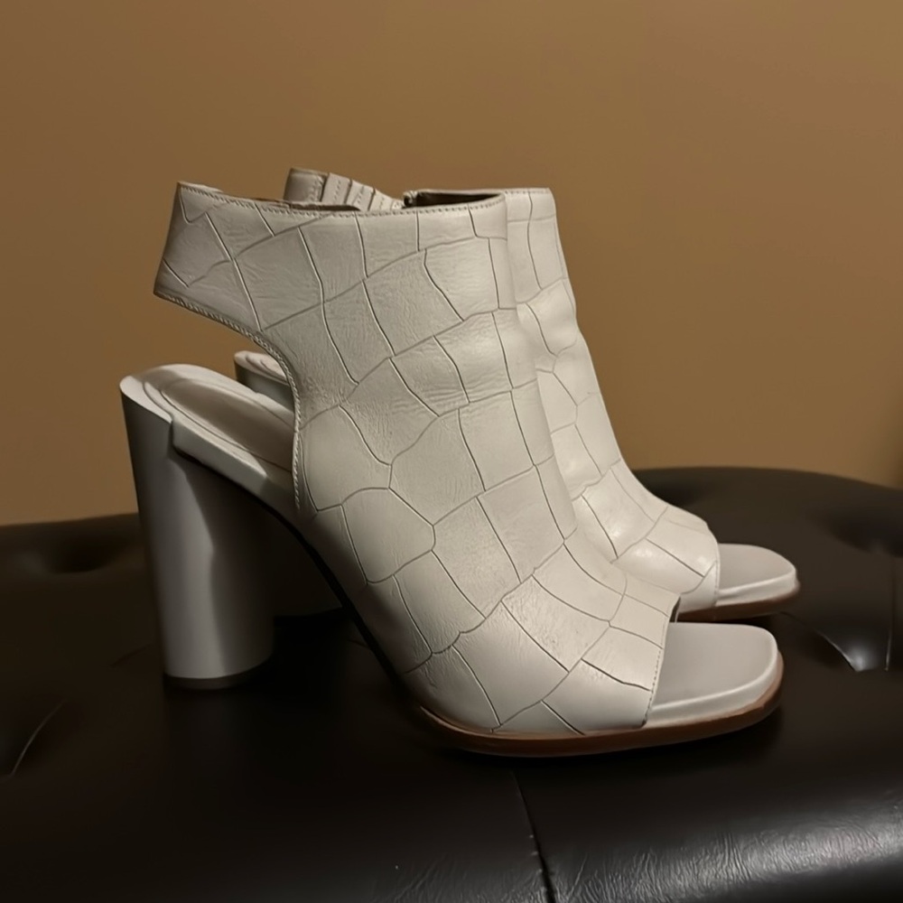 Calvin Klein chunky white booties